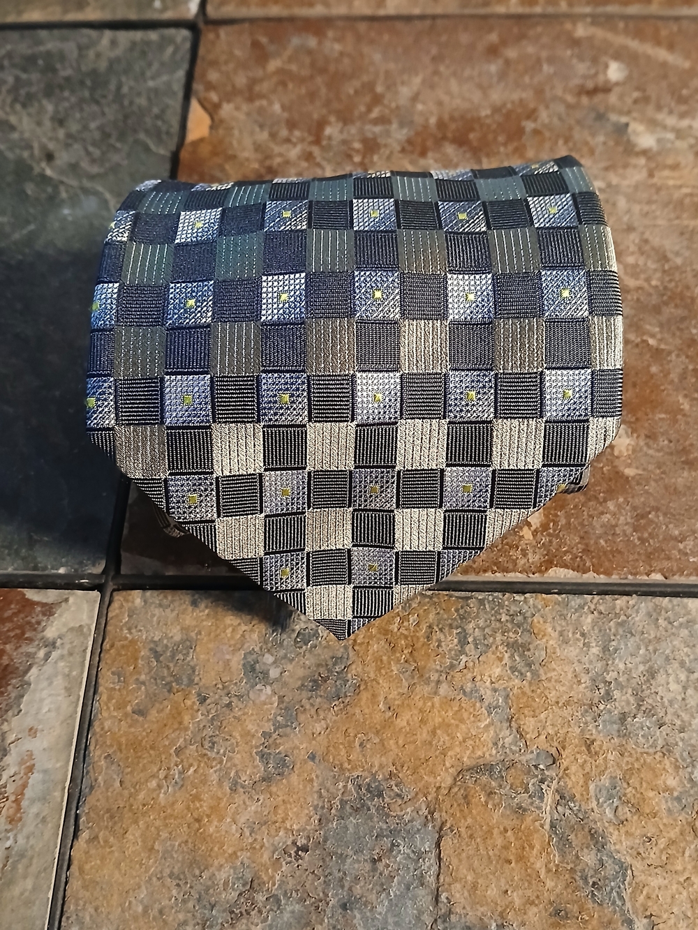 Roberto Villini Blue and Silver Silk Tie
